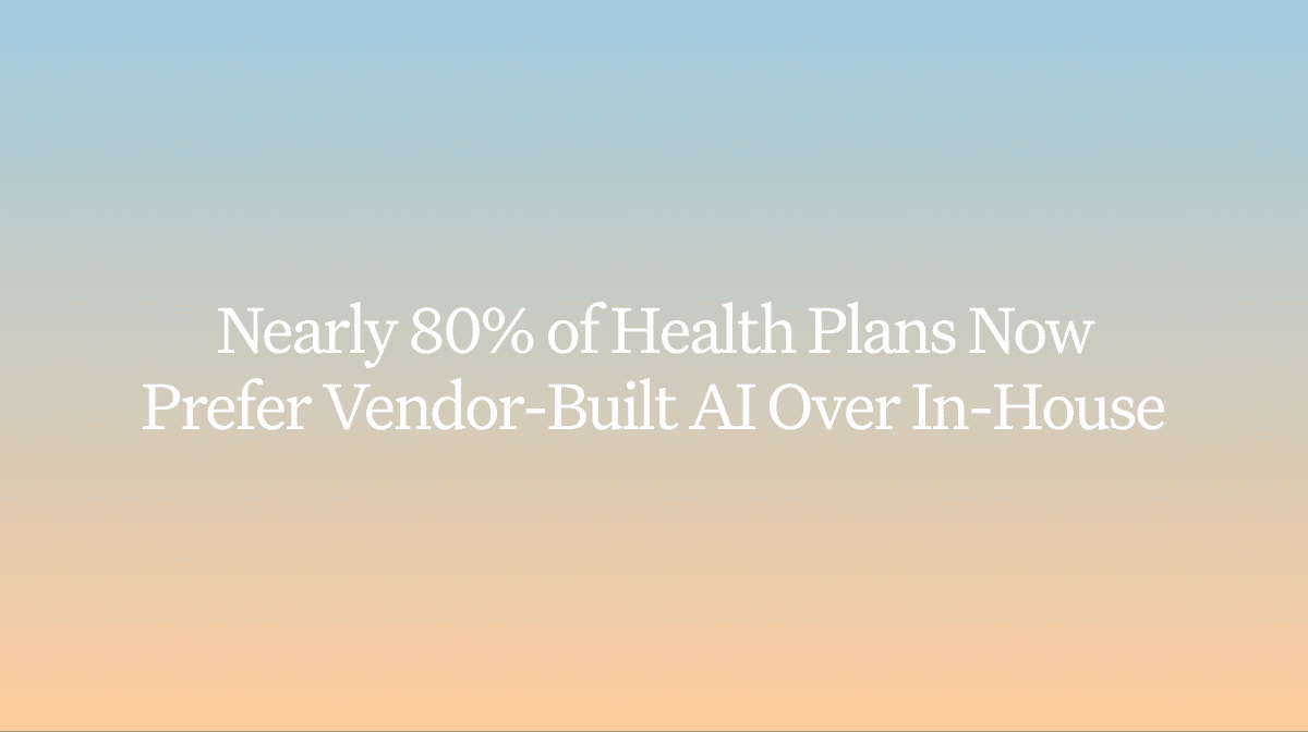 Nearly 80% of Health Plans Now Prefer Vendor-Built AI Over In-House, Innovaccer Survey Finds